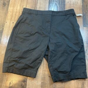 Venezia Womens Black Hook & Button Front Slash Pockets Cotton Stretch Shorts 14